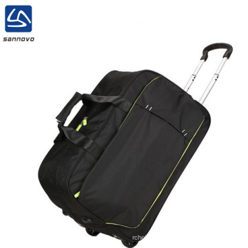 sannovo black polyester business travel bag with wheels